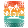 Small island with palm trees