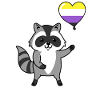 Waschbär Herzballon Nonbinary