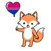 Fuchs Herzballon Bisexual Pride