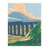 Yorkshire Dales National Park WPA Affiche Art Déco