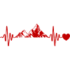 Mountains pulse symbol heartbeat