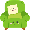 Fauteuil vert avec coussin