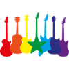 Guitar Guitarist Rainbow Retro