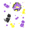 Nonbinary Pride Cat in Space