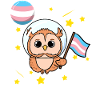 Hibou dans l’espace Trans Pride