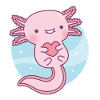 Mignon Axolotl Hugging Heart