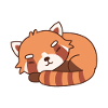 Cute Sleeping Red Panda Doodle