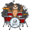 Sloth on drums
