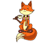 Fox drinks coffee - coffee drinker