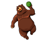 Comic Bear plays handball