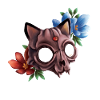 cat skull with flowers