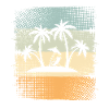 Small island with palm trees