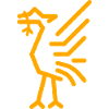 Simple Line Drawn Liver bird in Gold