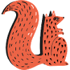 Squirrels with shadows