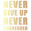 Never give up never surrender