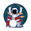 Astronaut Drummer Space Lover Geschenkidee