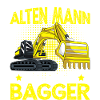 Baggerfahrer Bagger Alter Mann
