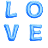 LOVE blue balloons