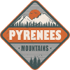 Pyrenees Mountains Vintage Hiking Design