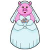 Cochon comme mariée avec voile