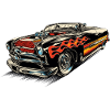 Rockabilly - Hotrod Car Flames - neg