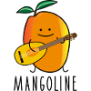Funny mango with mandolin