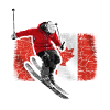 Skier Canada Flag