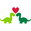 Two brontosaurs and one heart