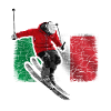 Ski skiers Italy Flag Italy