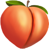 Fersken Emoji Frugt Sød Saftig Frugt Sjov