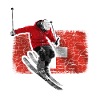 Skieurs drapeau suisse Suisse