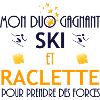 Ski et raclette. Cadeau humour