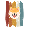 Sourire Shiba Inu rétro
