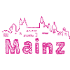 mainz,skyline,font, pink, sketch