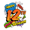 12th Birthday Young Comic Style Superheroes