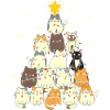 Cute Cats Christmas Tree Funny