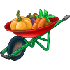 Wheelbarrow with vegetables