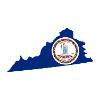 Virginia USA State Virginia Flag Map