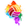 Volleyball Paint Splashes