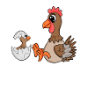 Poulet avec bébé poulet