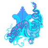 Hellblauer chinesischer Drache