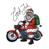 Père Noël à moto