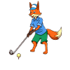 Comic Fuchs spielt Golf - Golfer