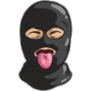 Amichevole Ladro Maschera Lingua Rapinatore di banche Gangster