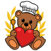 Teddy Bear Laurel Wreath Chef Kitchen Gourmet Cook