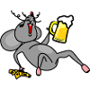 Mouse drunk with beer and cheese