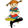 Pippi Långstrump tillsammans med Herr Nilsson