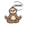 Funny yoga sloth Ommm