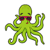 Octopus with sunglasses