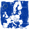 Blue Europe Map Silhouette